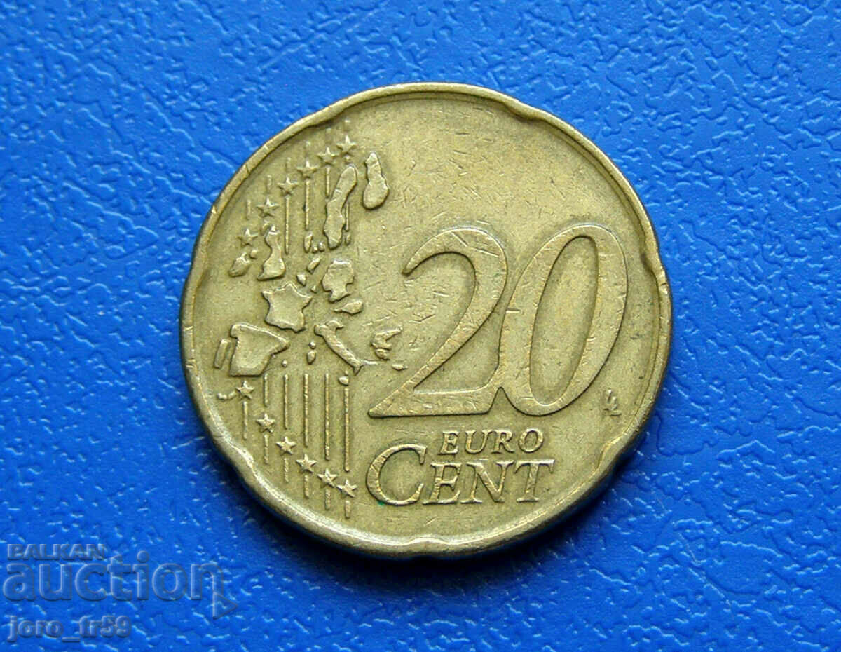 Belgia 20 euro cent Euro cent 2000 - Nr. 2 cu preț € 1.50 | 2.93 BGN
