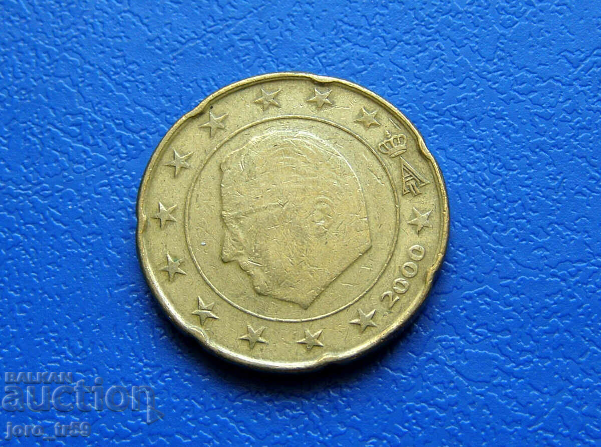 Белгия 20 евроцента Euro cent 2000 г. - № 2