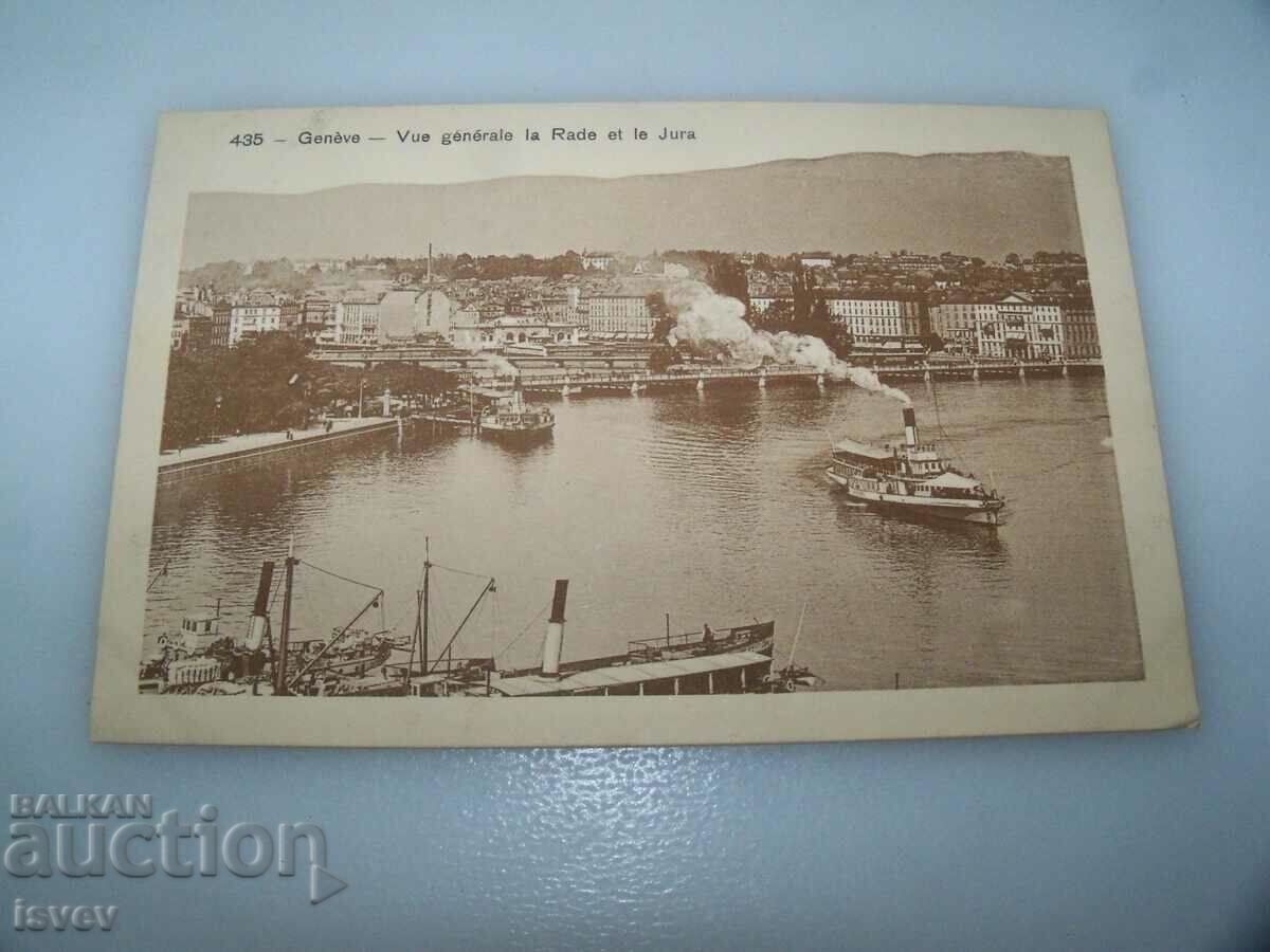 Carte poștală veche de la Geneva, tipărită în jurul anului 1910
