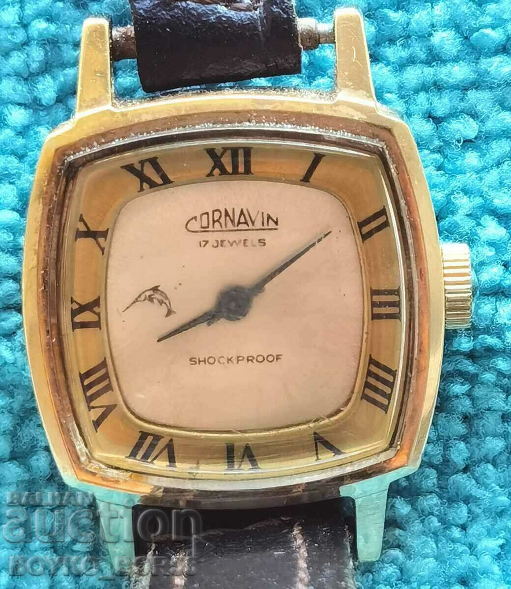 Ceas de mână Cornavin, placat cu aur, pentru femei Soc URSS