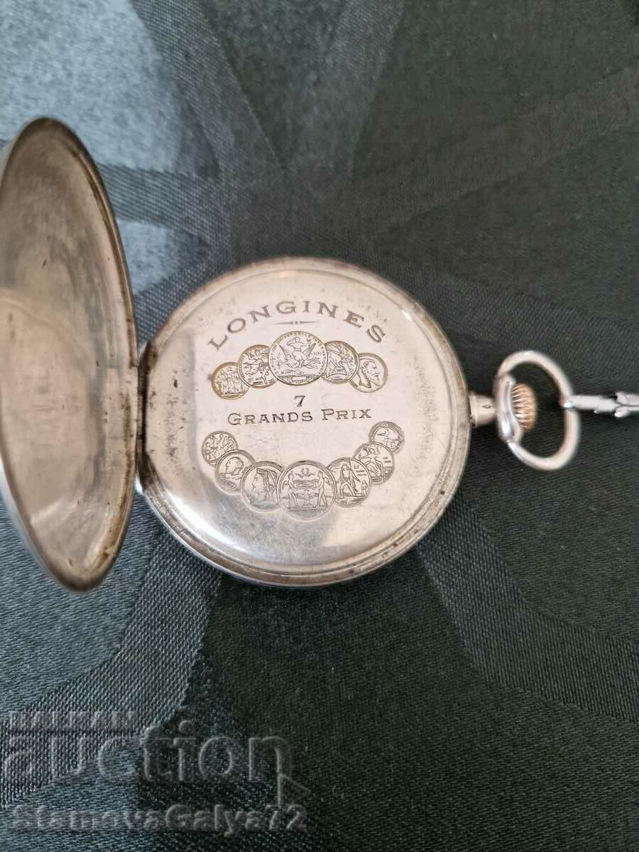 Ασημένιο ελβετικό ρολόι τσέπης Longines - 5