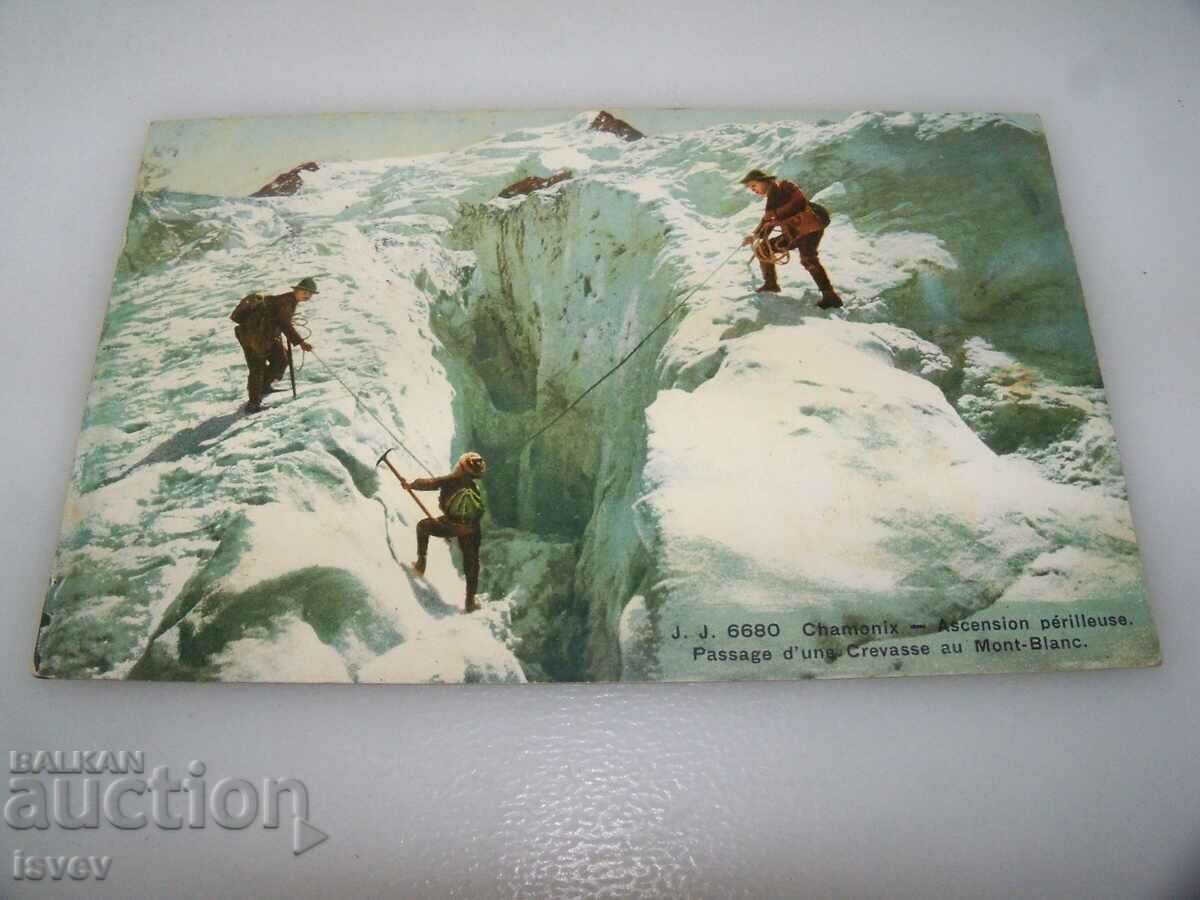 Old postcard, mountaineering, France 1912.