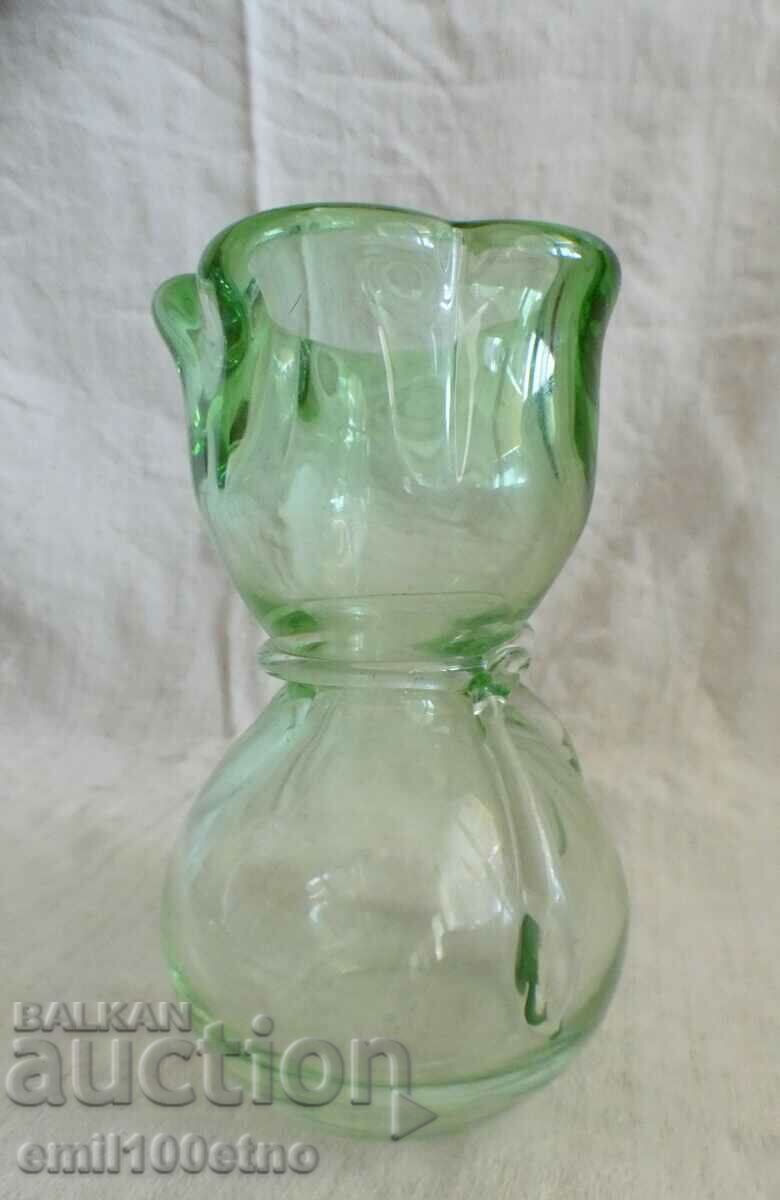Auction Small vase pale green glass handmade Auction Small vase pale green glass handmade