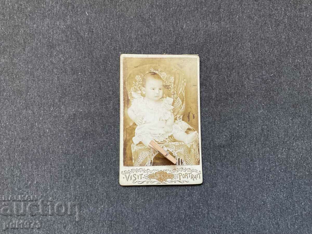 Παλιό φωτογραφικό χαρτόνι παιδικό μωρό 1901