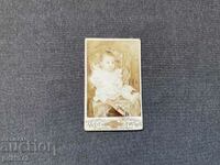 Foto veche din carton copil bebe 1901