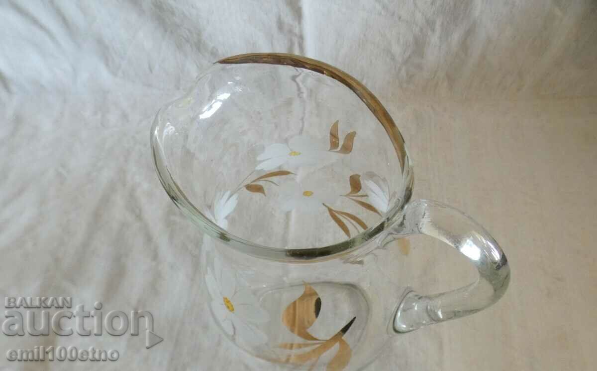 Delivery of Hand painted glass wine jug Delivery of Hand painted glass wine jug