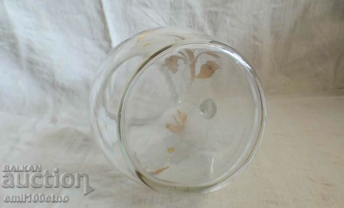 Hand painted glass wine jug - 5 Hand painted glass wine jug - 5