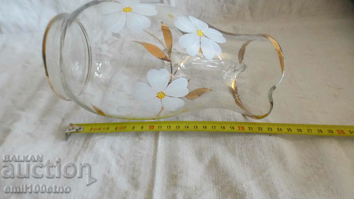 Hand painted glass wine jug - 7 Hand painted glass wine jug - 7