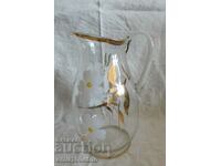 Hand painted glass wine jug