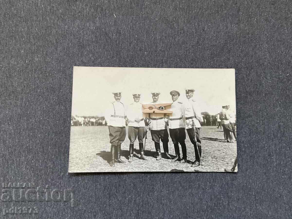 Foto veche G. Hristov ofițeri militari sabie 1920