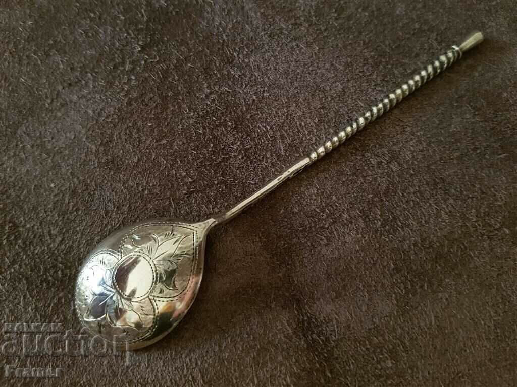 1884 Russian Empire silver 84 spoon with gilt