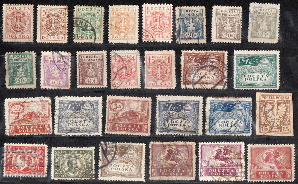 1919. Полша. Лот стари пощенски марки от 1919 год.