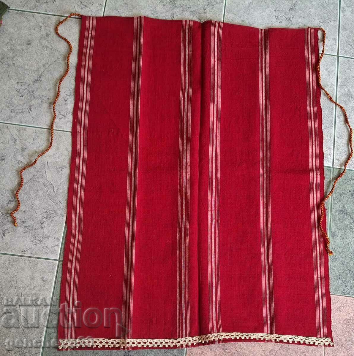 Аукцион Автентична тъкана финна червена престилка Аукцион Автентична тъкана финна червена престилка