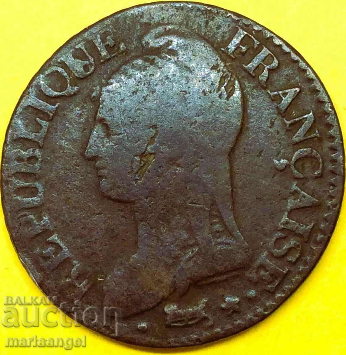 France 5 centimes 1799 LAN 8 France Consulate of Napoleon