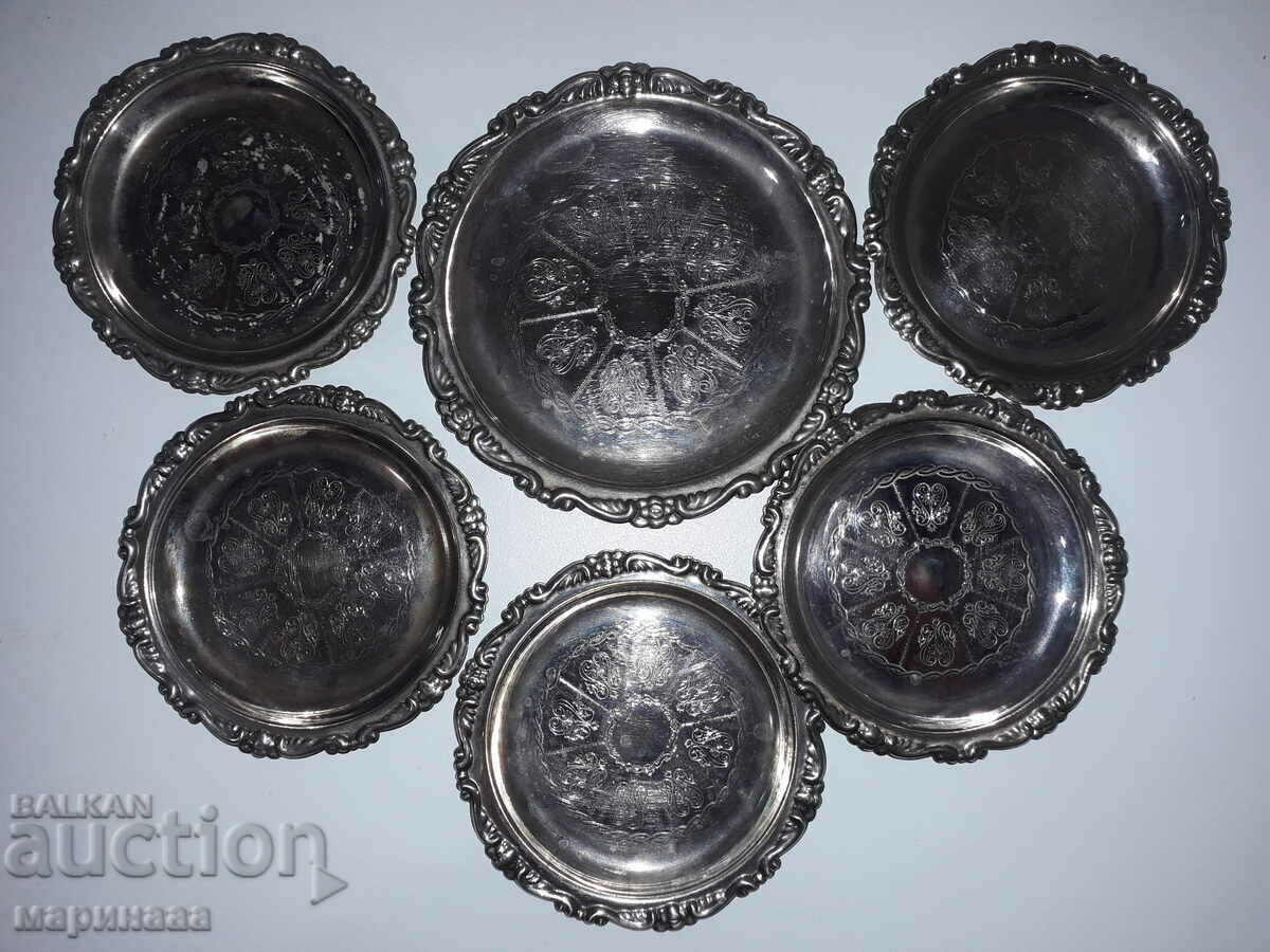 SET OF SILVER PLATES