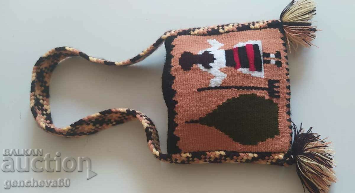 Δημοπρασία Φολκλορική χειροποίητη πλεκτή τσάντα