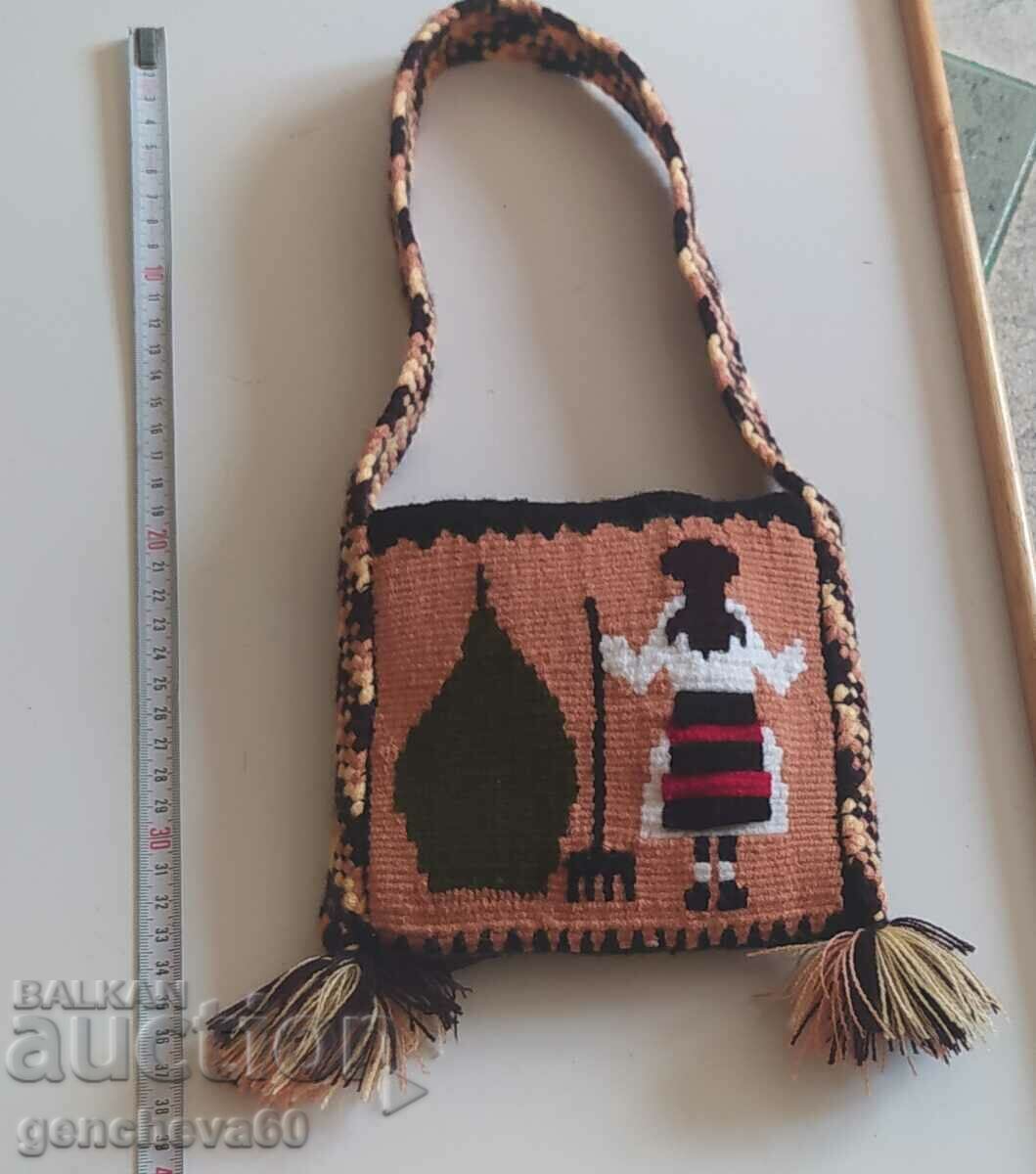 Hand knitted bag