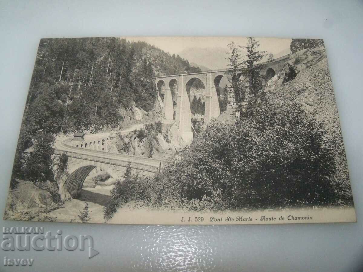 Old postcard road in the Alps 1910 with price 7.00 BGN | € 3.58