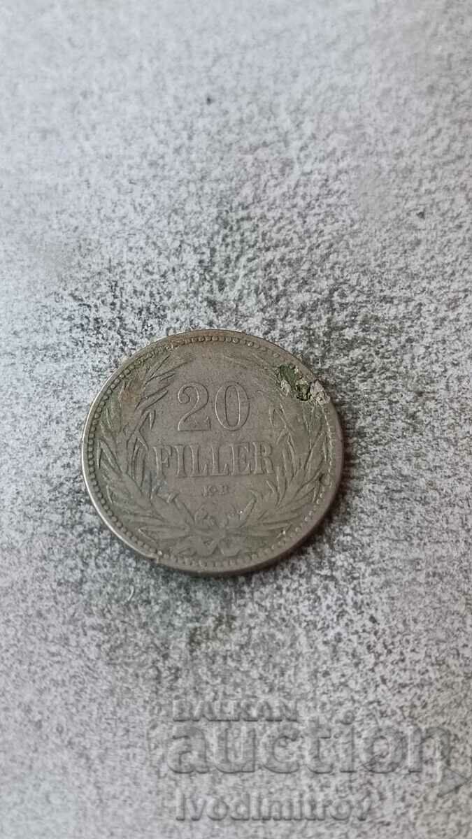 Hungary 20 fillers 1893