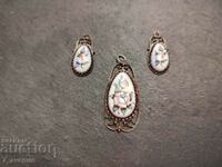 Earrings and locket, finift, original from another time 07/11/2024
