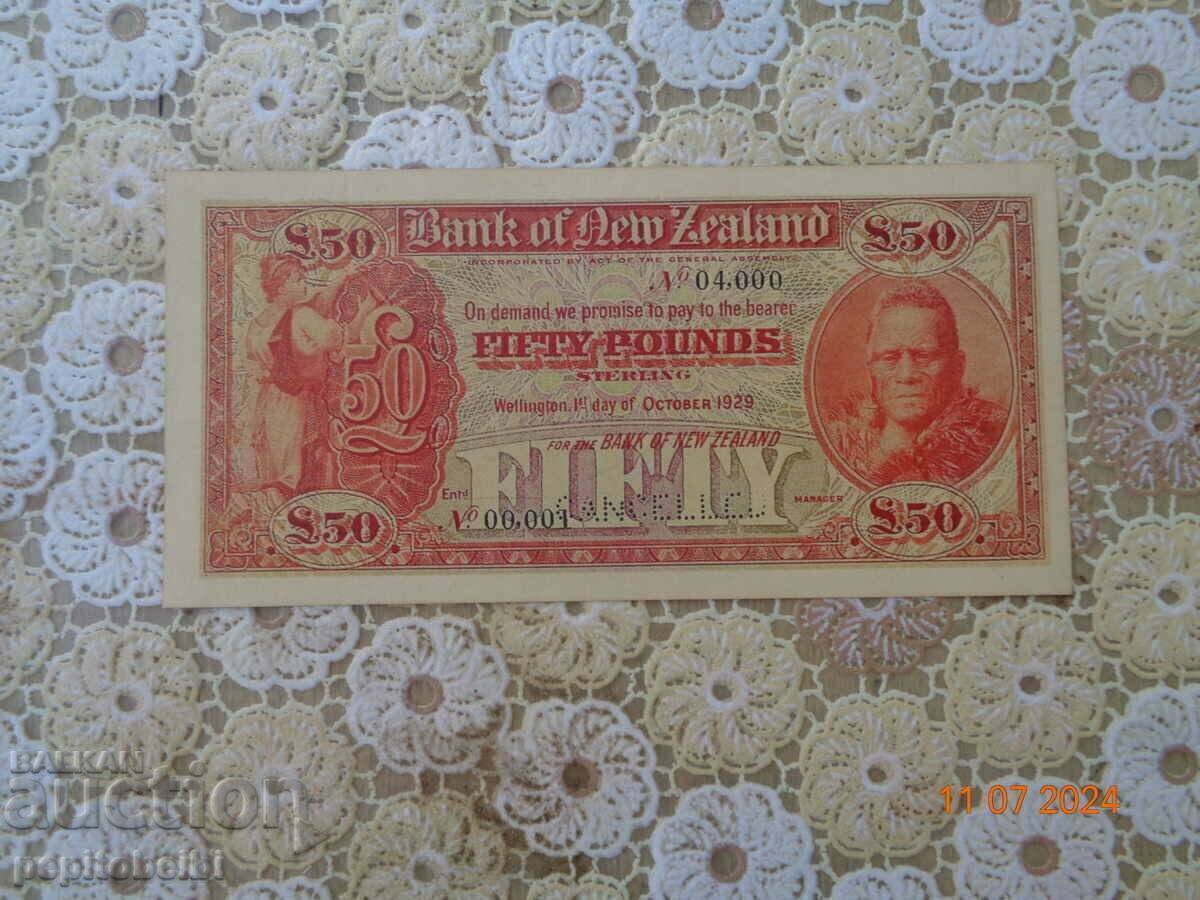Livrarea Noua Zeelandă destul de rară copie de bancnote din 1929