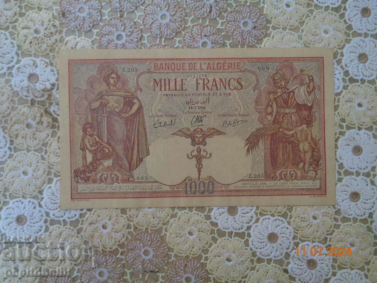 Algeria rather rare 1926-1939..- banknote Copy Algeria rather rare 1926-1939..- banknote Copy