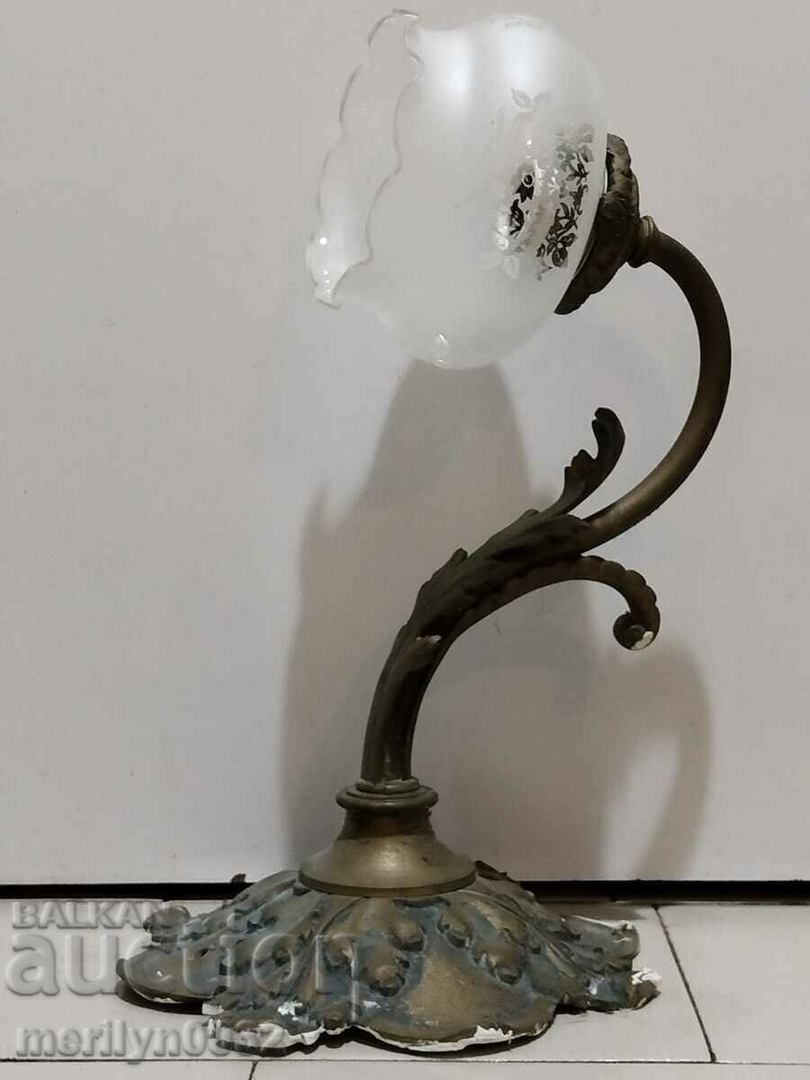 Auction Old 1920s Art Deco lamp with bronze shade Auction Old 1920s Art Deco lamp with bronze shade