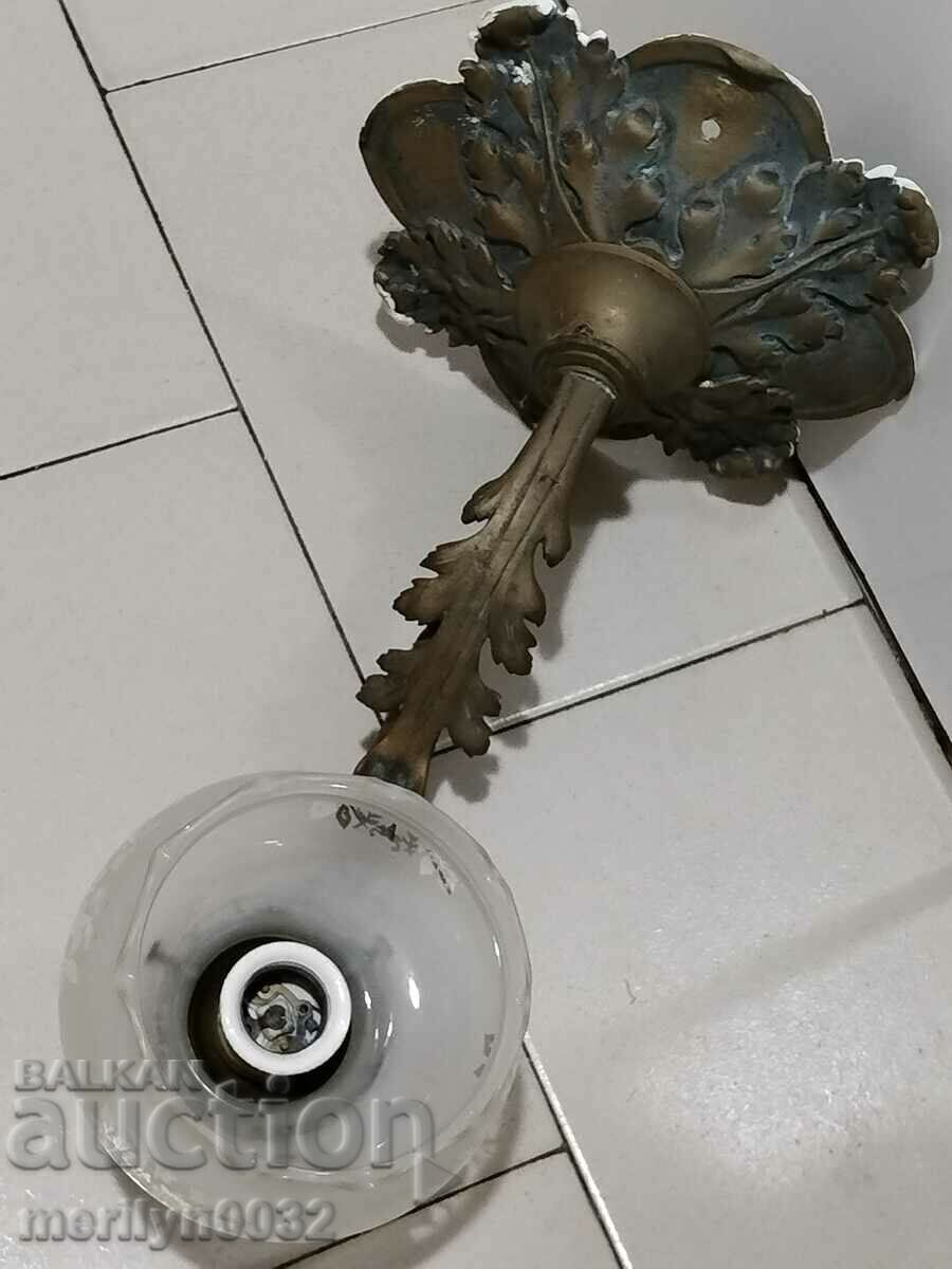 Old 1920s Art Deco lamp with bronze shade - 5 Old 1920s Art Deco lamp with bronze shade - 5