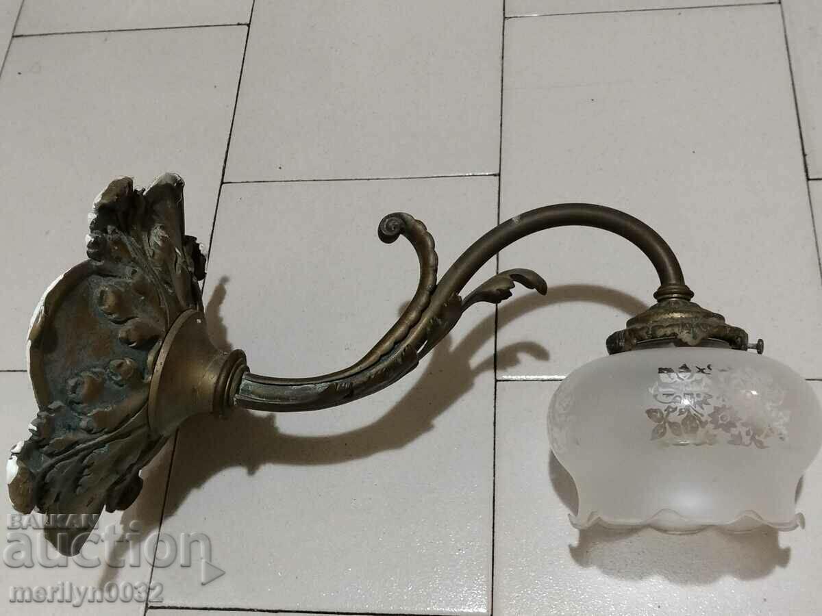 Old 1920s Art Deco lamp with bronze shade - 7 Old 1920s Art Deco lamp with bronze shade - 7