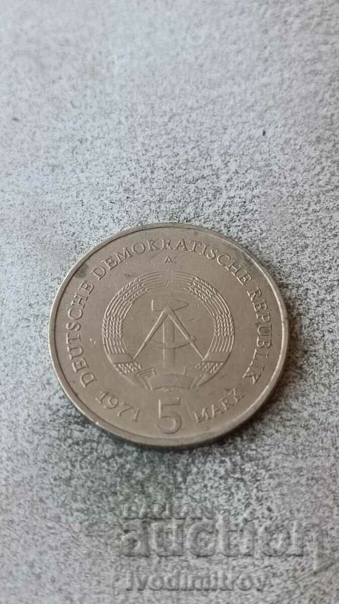 Германска Демократична Република 5 марки 1971