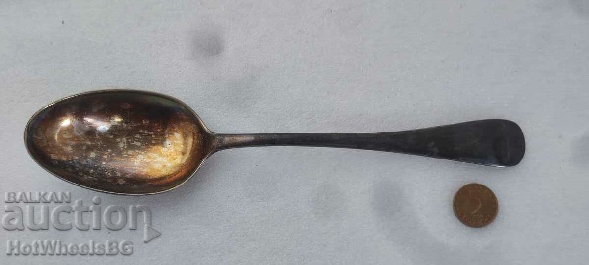 Old large silver spoon - mark