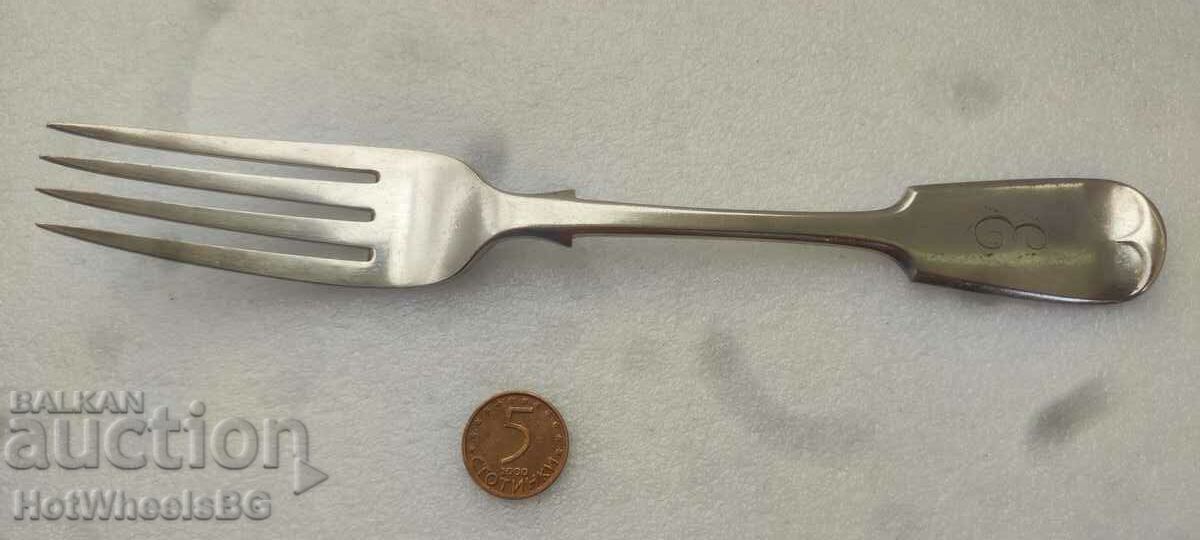 Old large silver fork -marking