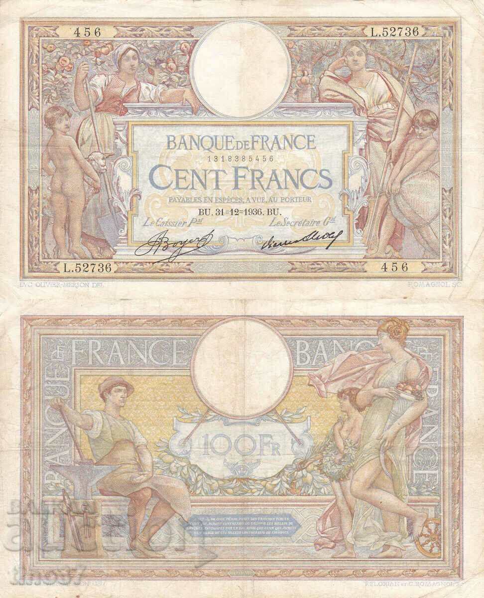 tino37- FRANCE - 100 FRANC - 1936 - F+