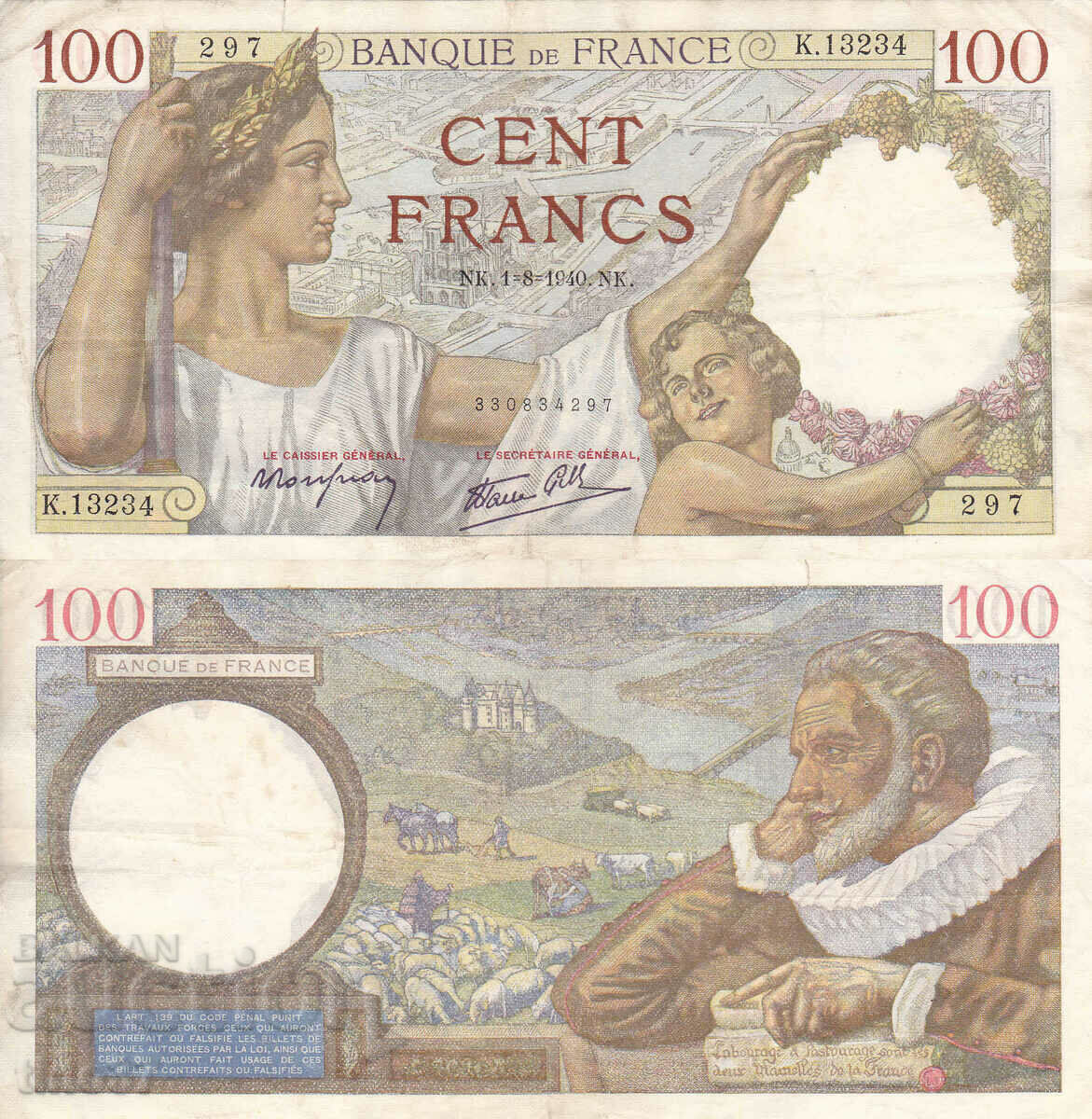 tino37- FRANCE - 100 FRANC - 1940 - F+