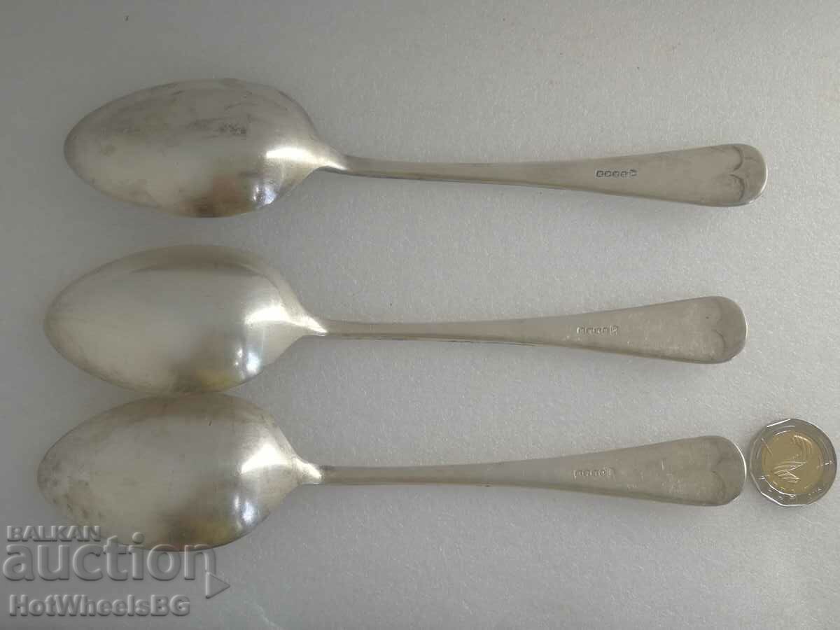 Old large silver-plated spoons - with markings with price 14.99 BGN | € 7.66 Old large silver-plated spoons - with markings with price 14.99 BGN | € 7.66