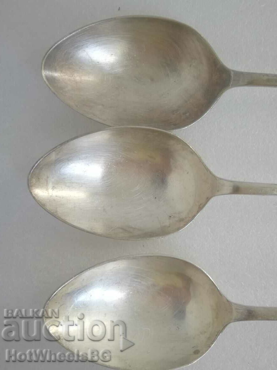 Auction Old large silver-plated spoons - with markings Auction Old large silver-plated spoons - with markings