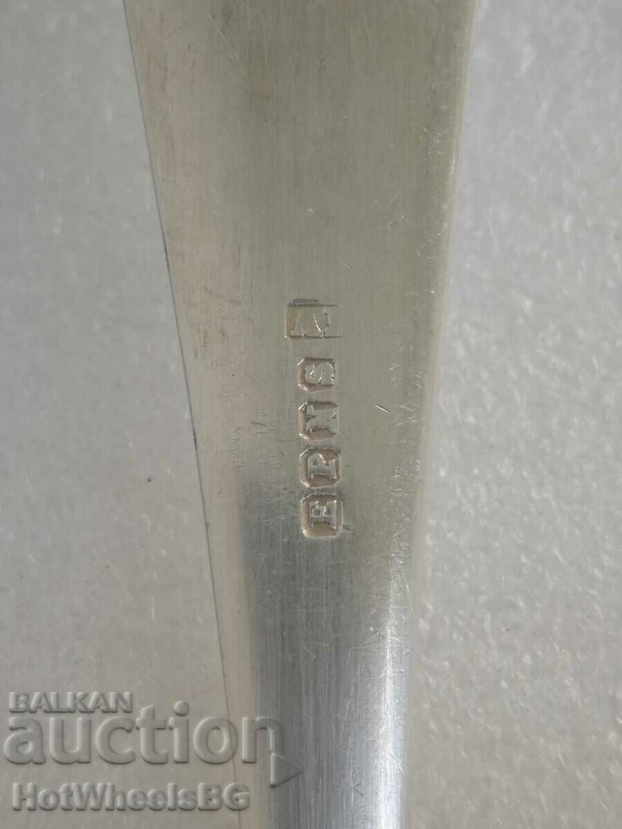 Old large silver-plated spoons - with markings - 6 Old large silver-plated spoons - with markings - 6