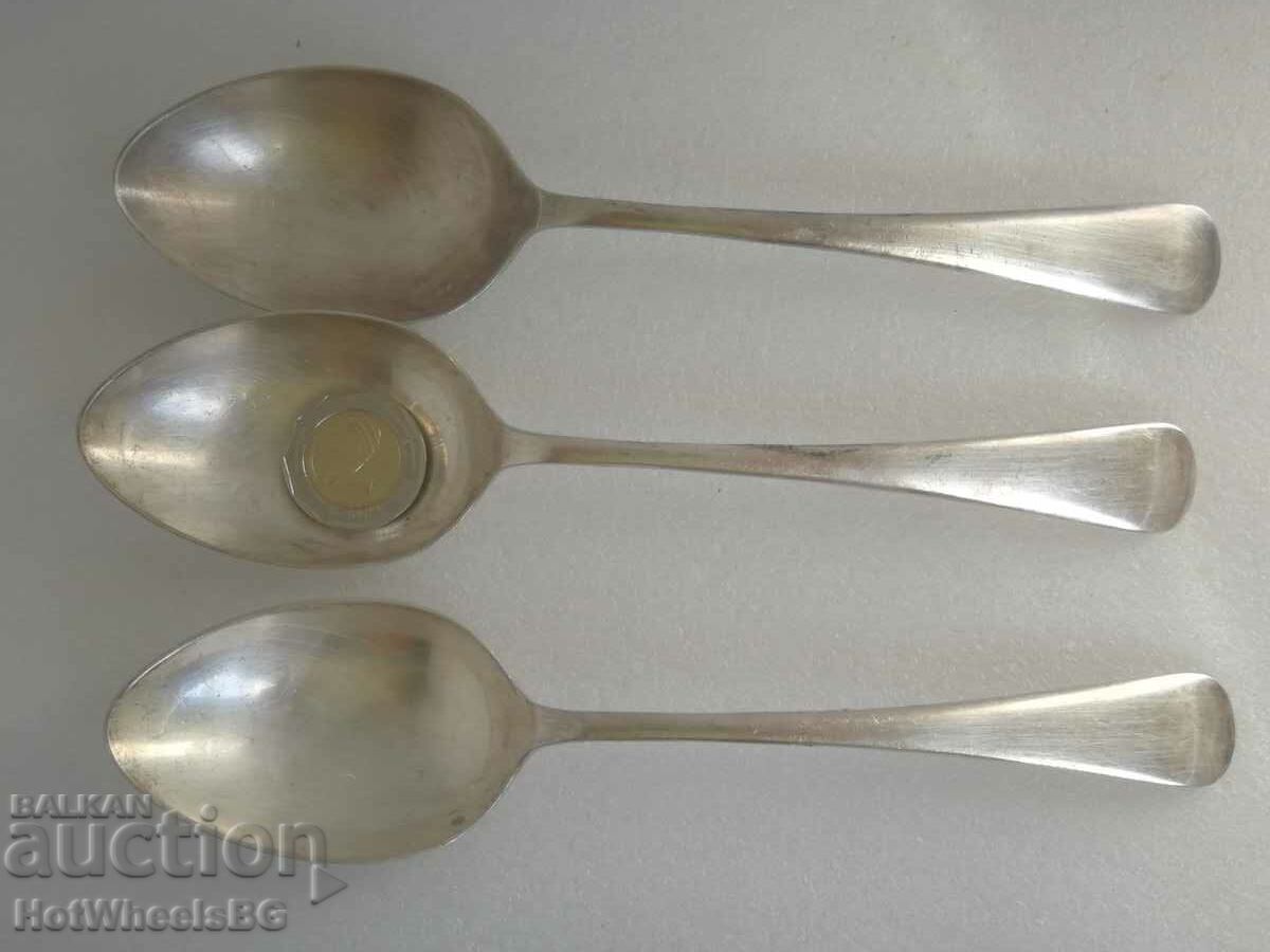 Old large silver spoons -marking