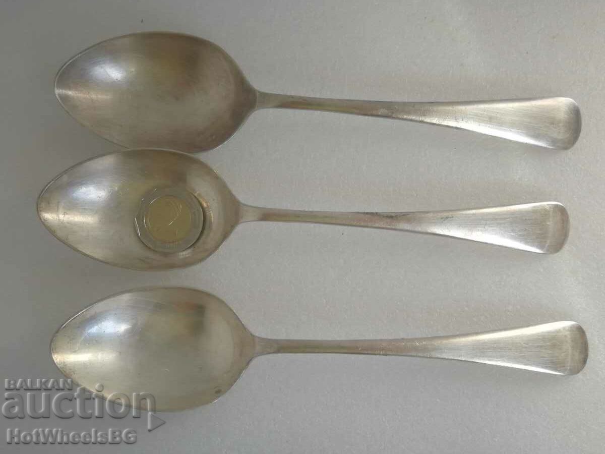 Old large silver-plated spoons - with markings Old large silver-plated spoons - with markings