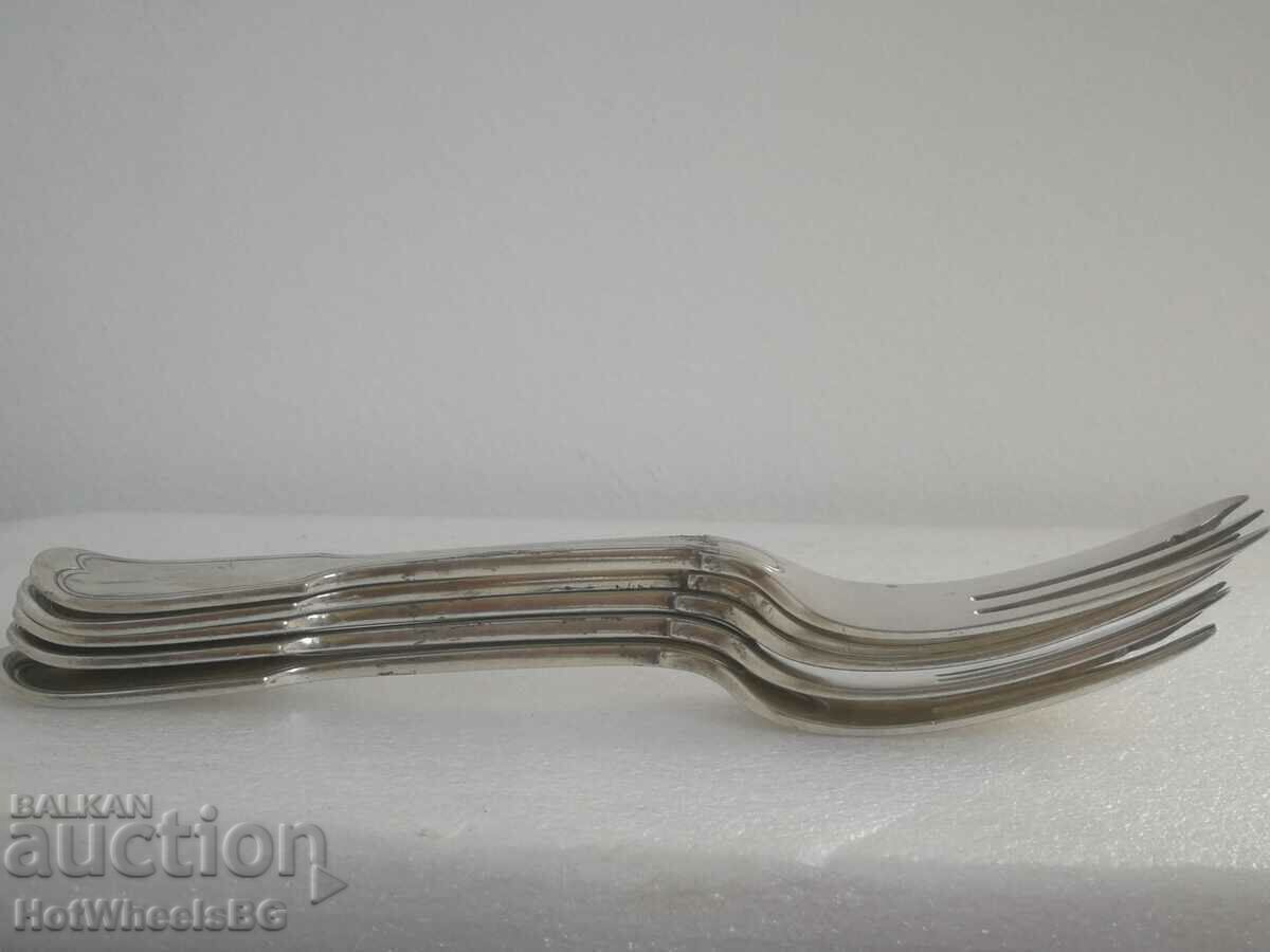 Παλιά μεγάλα ασημένια πιρούνια - μονογράμματα και σήμανση - 7