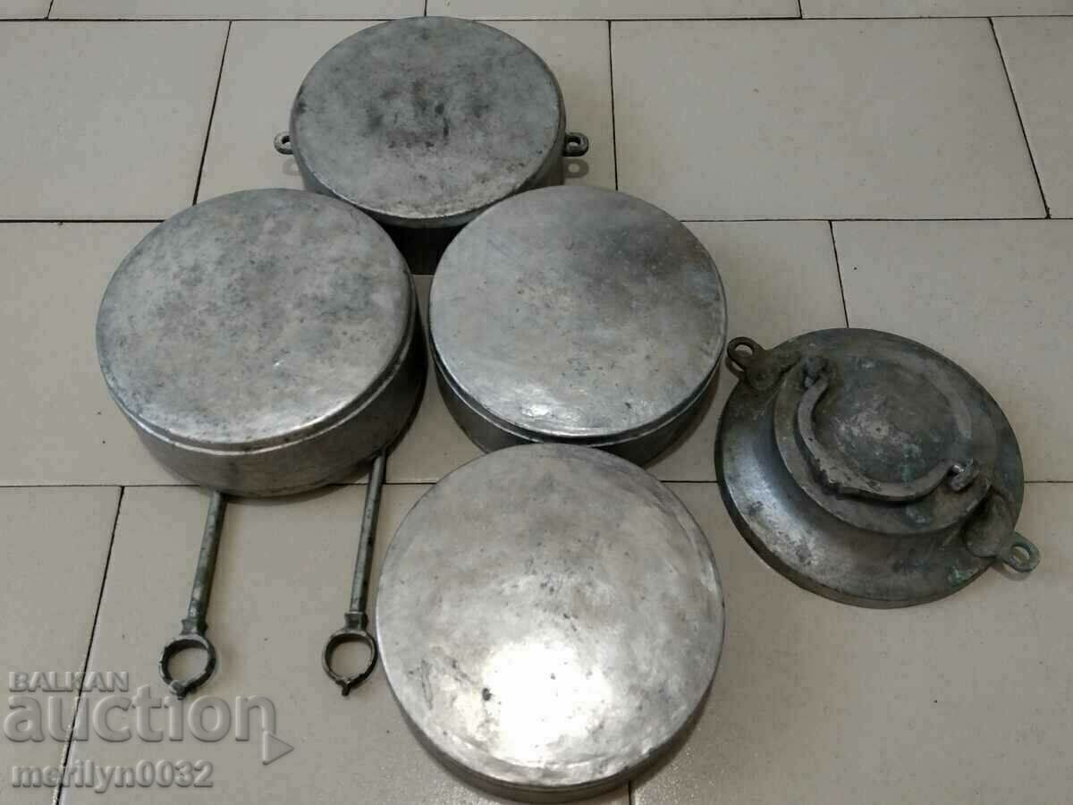 Sefertas 1923 year copper food bowls 4 pieces copper vessel - 5