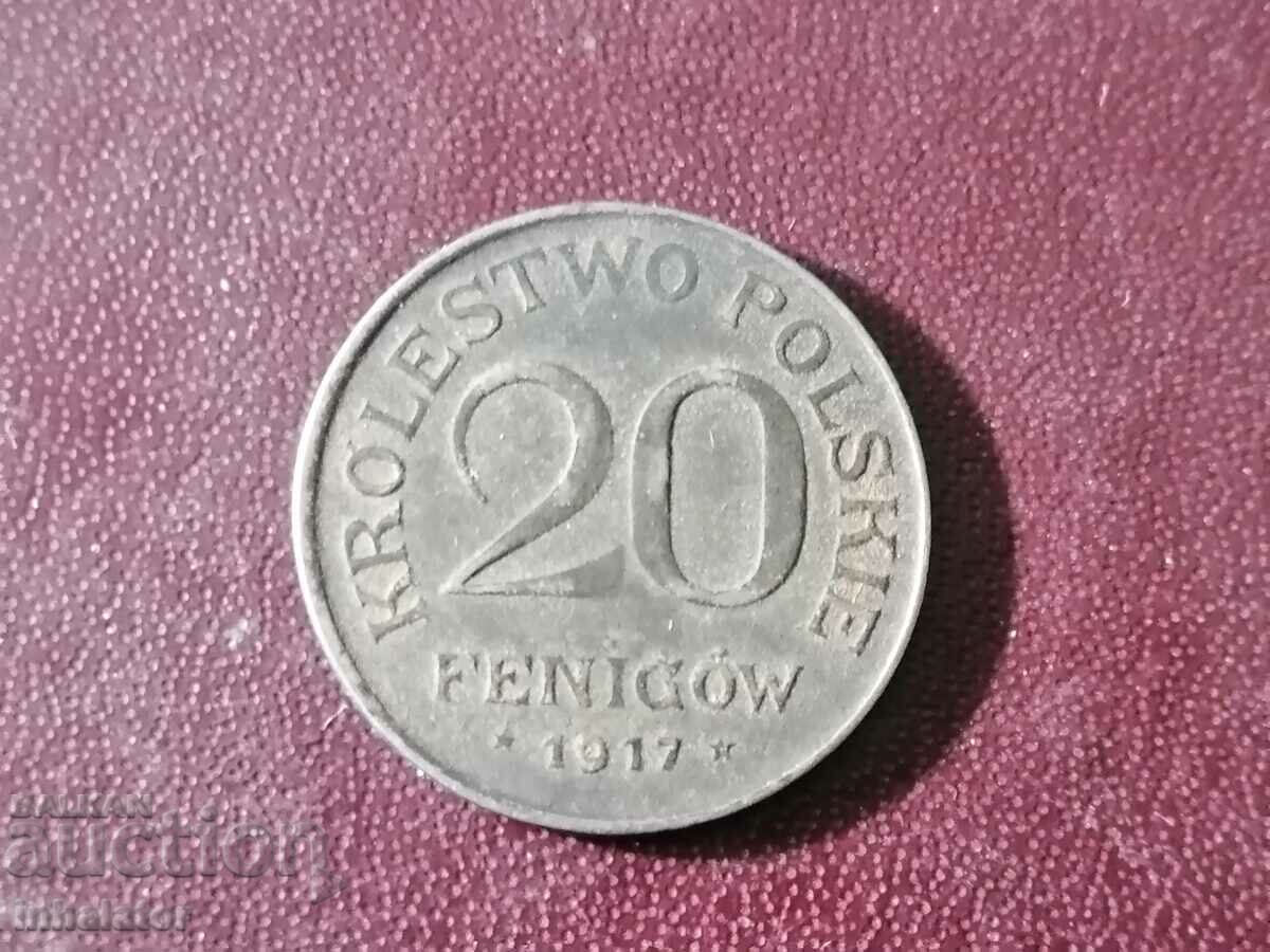 1917 year 20 pfennig Poland