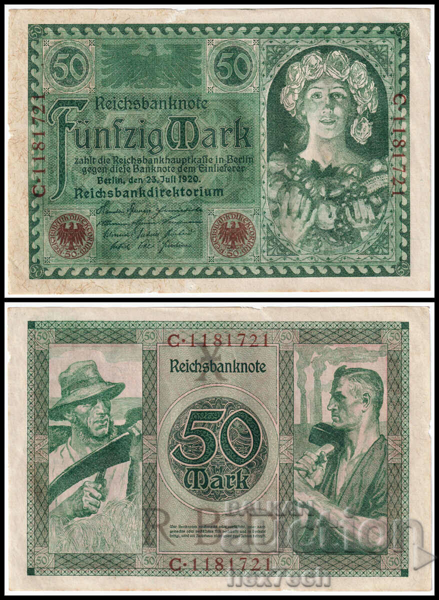 ❤️ ⭐ Germania 1920 50 de timbre ⭐ ❤️
