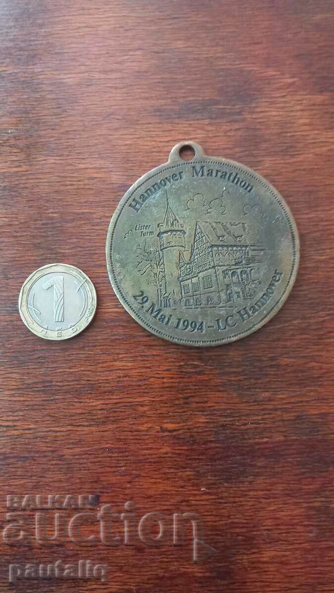 HANOVER MARATHON PLAQUE 1994 - 5 HANOVER MARATHON PLAQUE 1994 - 5