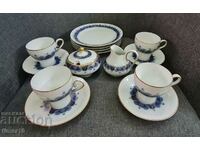 Античен комплект от 4 чаени чаши Hutschenreuther и чинийки
