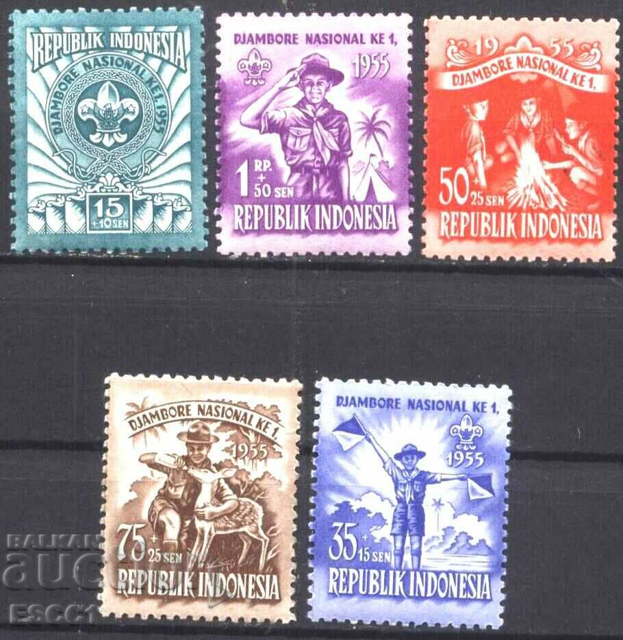 Чисти марки Скаути Скаутизъм 1955 от Индонезия