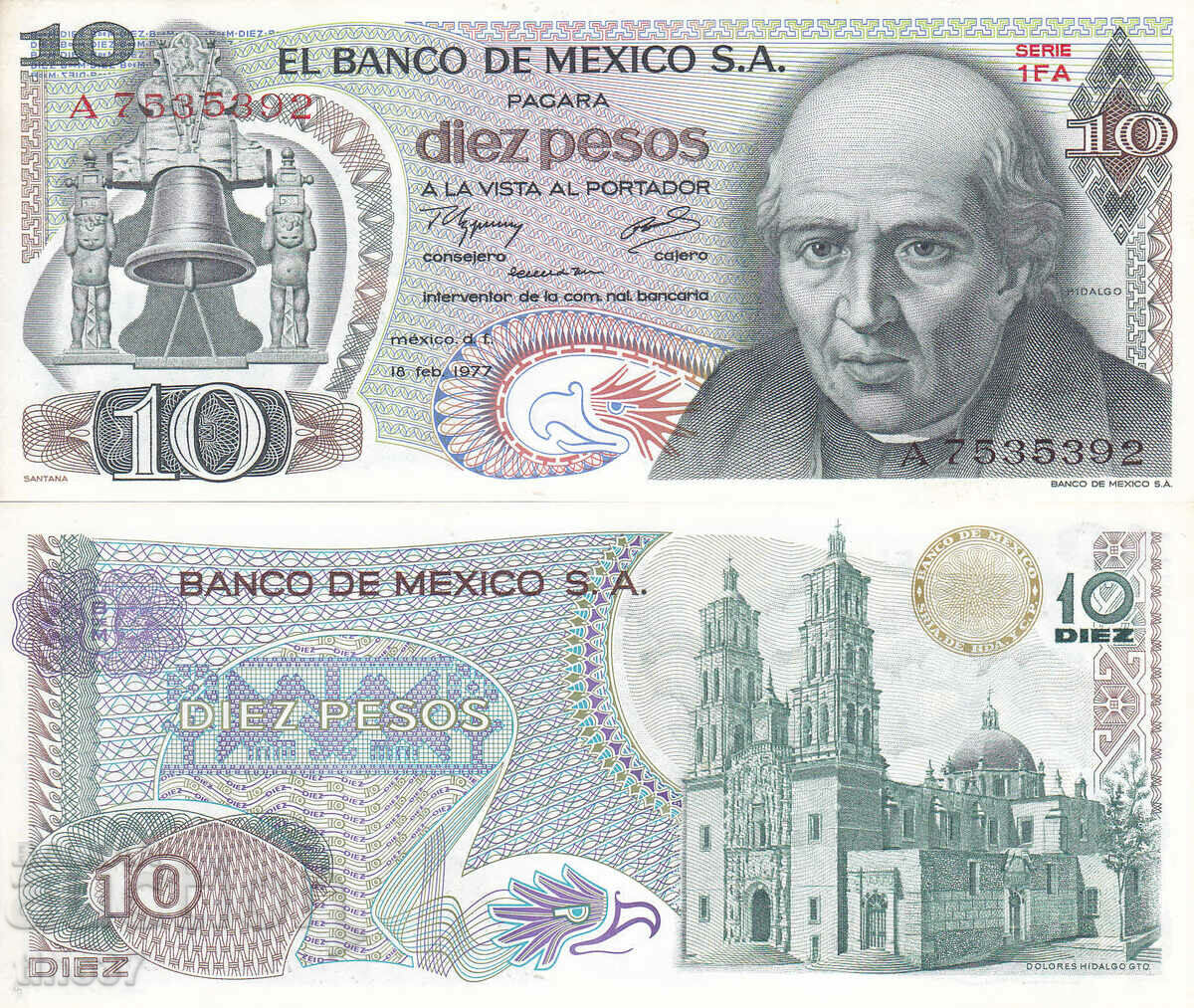 tino37- MEXICO - 10 PESOS - 1977 - UNC