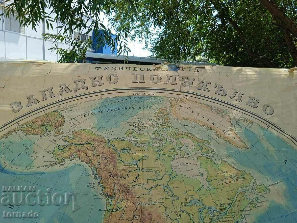 Old wall map Western Hemisphere 1948 - 5