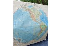 Old wall map Western Hemisphere 1948