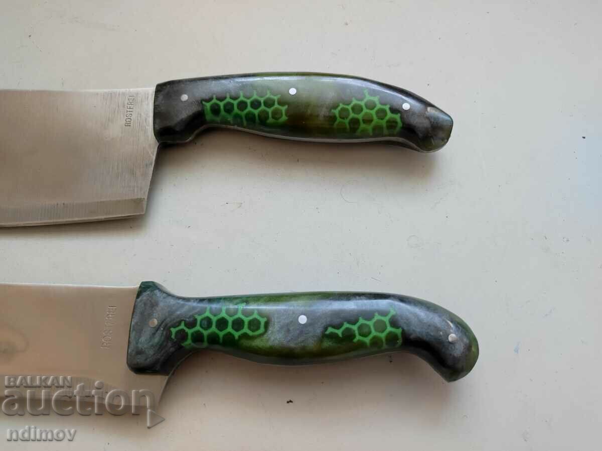 German cooking set knife satyr phosphorescent handles - 5